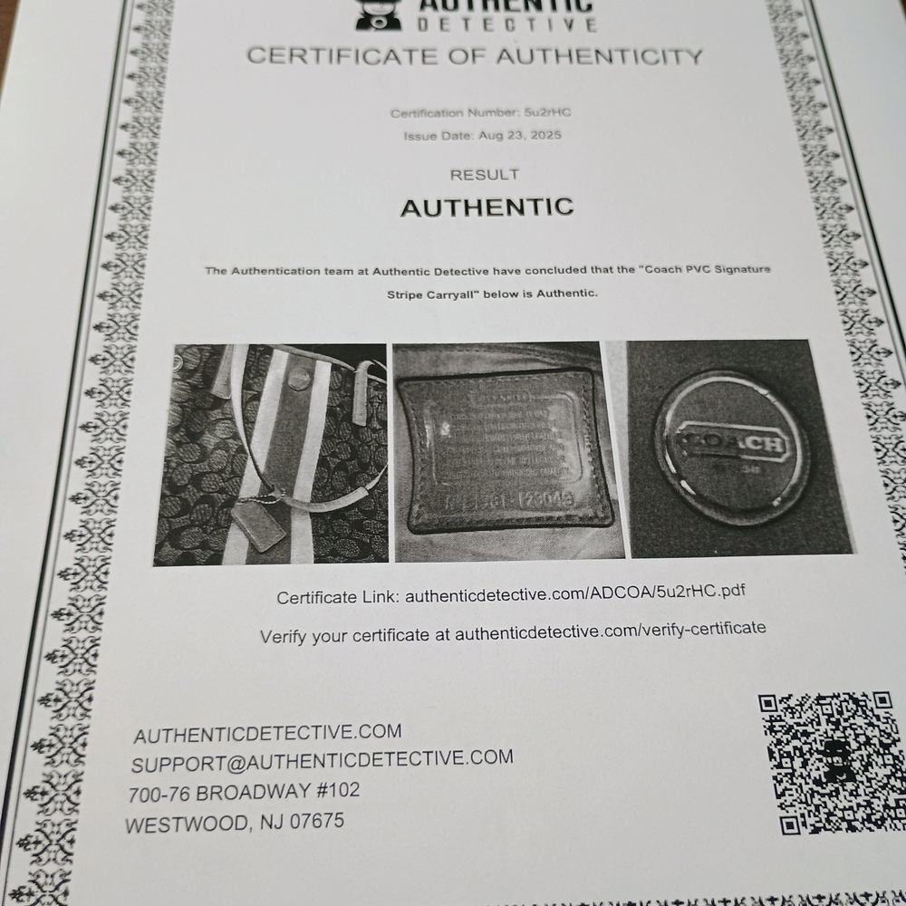 Coach Blue, Tag And Orange Signature Tote Bag With COA - Picture 12 of 12